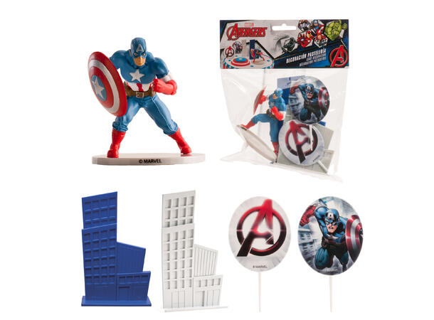 Captain America - Kakedekorasjon 5 kakefigurer i plast
