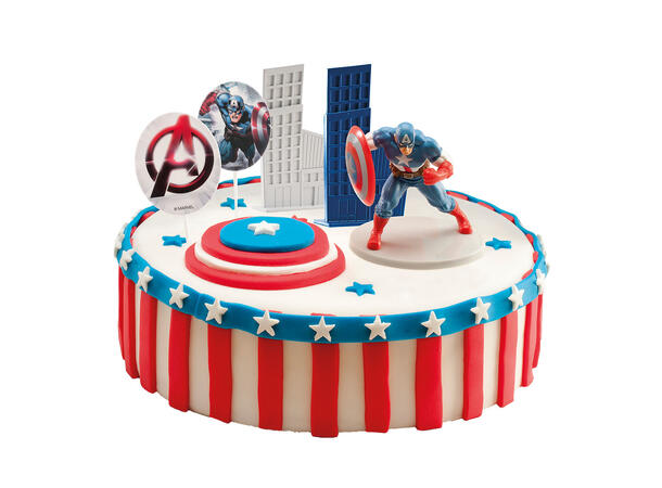 Captain America - Kakedekorasjon 5 kakefigurer i plast