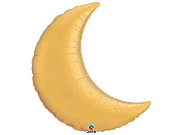 Crescent Moon Gold (Bulk) 1 Folieballong - 23cm (9")