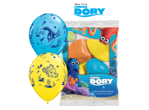 Dory & Friends Disney Pixar 6 gummiballonger - 28cm (11")