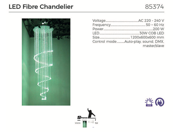 Fiberoptisk lysekrone Mål: 120x60x60cm - 30W COB LED