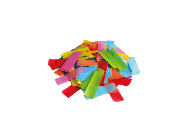 Flammesikker papirkonfetti -Multicolour Saktefallende konfetti - 1kg - 2x5cm