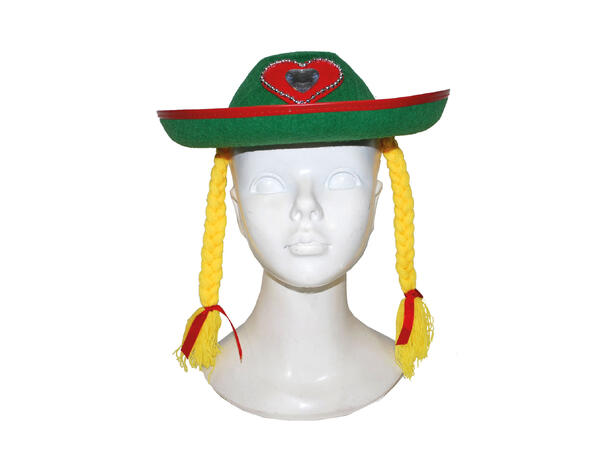 Hatt - Oktoberfest - Grønn med Fletter 1 Hatt