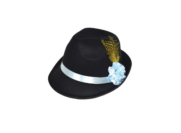 Hatt sort - Oktoberfest - Blomst og Fjær 1 Hatt