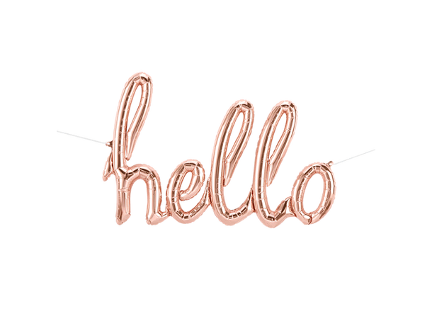 Hello Script Rose Gold 1 Ballongord - 117cm - kun for luft