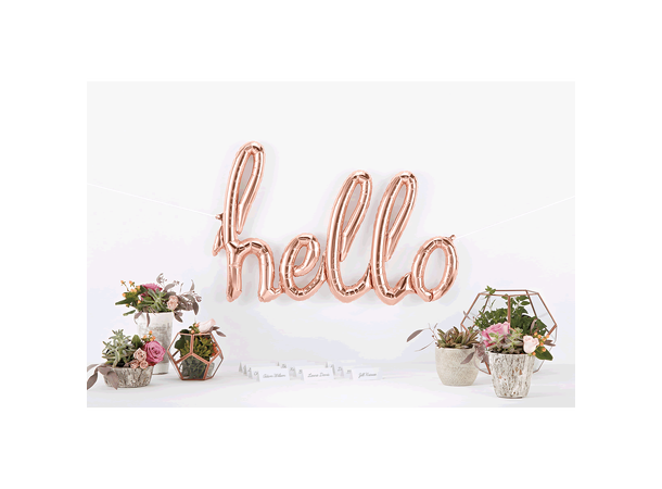 Hello Script Rose Gold 1 Ballongord - 117cm - kun for luft
