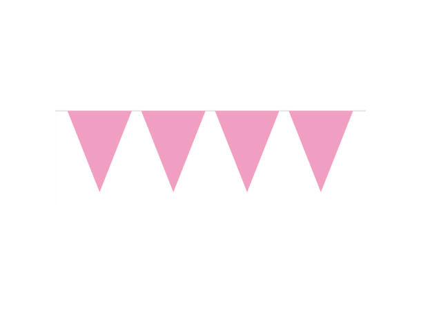 Mini Flaggbanner - Lys Rosa 1 Flaggbanner i plast- 3m - 14cm høy
