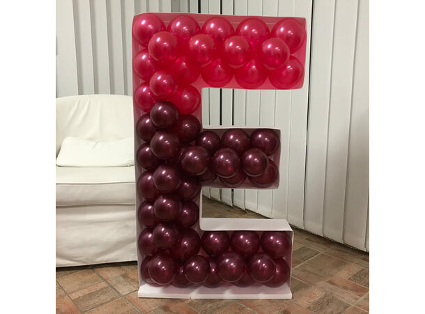 Mosaikkramme til ballonger - "E" 1 Ramme i isopor/bølgepapp - 100cm høyde