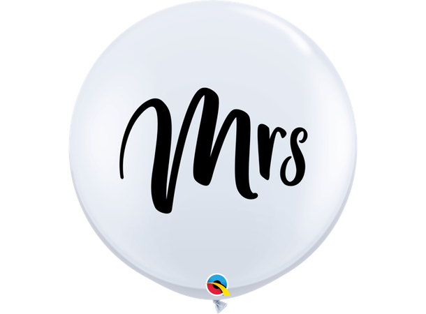 Mrs. 2 gummiballonger - 91cm (3ft)