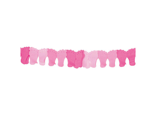 Papirgirlander - Rosa barneføtter 1 Papirgirlander uttrekkbar - 6m
