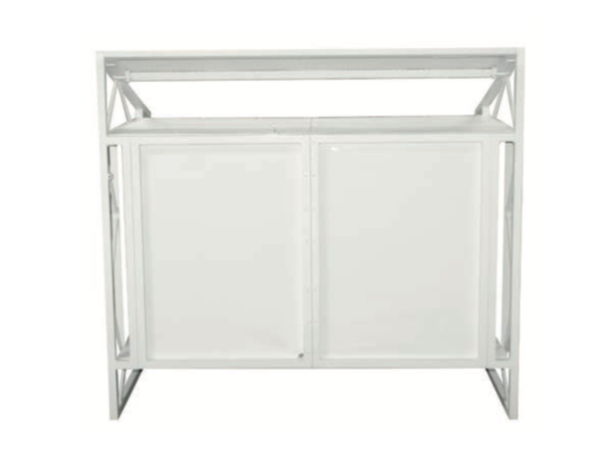 Sammenleggbart DJ-bord. Hvit Mål: 127x115x90cm 