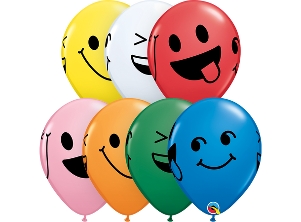 Smiling Faces assortment 25 gummiballonger - 28cm (11")