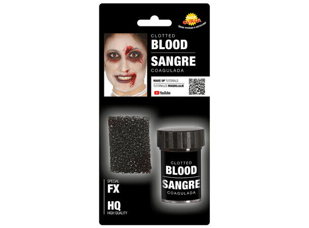 Sminke - Koagulert Blod med Svamp 1 Stk beholder - 15g 