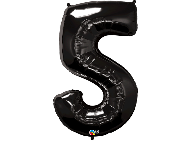 Tallballong 5 Onyx Black 1 Folieballong - 86cm (34")