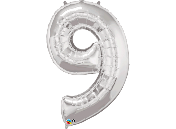 Tallballong 9 Silver 1 Folieballong - 86cm (34")