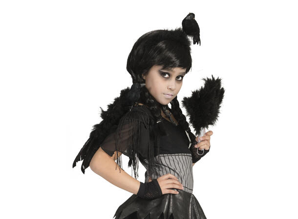 Vinger - Fjær - Sort 1 Par - 35cm 