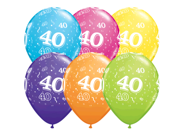 40-a-round - Assorterte farger 25 gummiballonger - 28cm (11")