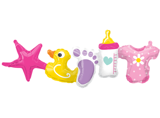 Baby Girl Garland Folieballong - Girlanderballong