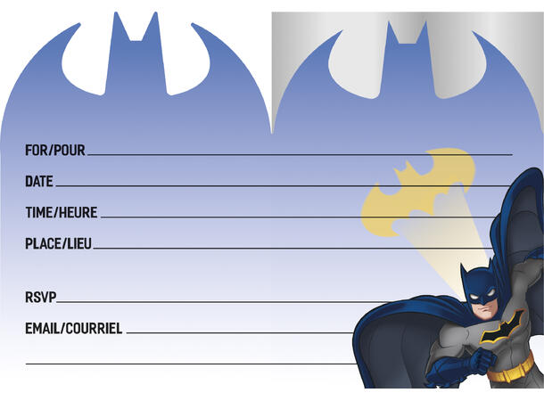 Batman 8 Invitasjoner i papir