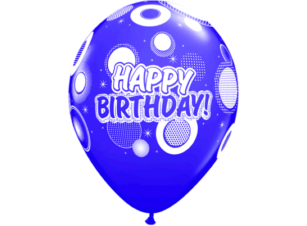 Birthday Dots & Glitz 25 gummiballonger - 28cm (11")