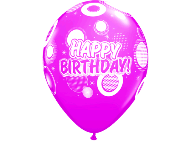 Birthday Dots & Glitz 25 gummiballonger - 28cm (11")