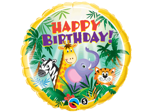 Birthday Jungle Friends 1 Folieballong - 46cm (18")