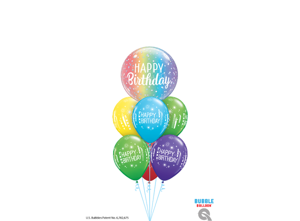 Birthday Ombre & Dots 1 Bubbleballong - 56cm (22")