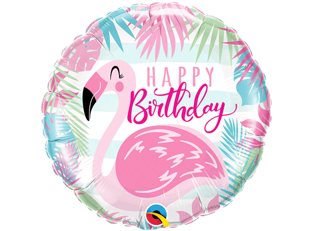 Birthday Pink Flamingo 1 Folieballong - 46cm (18")