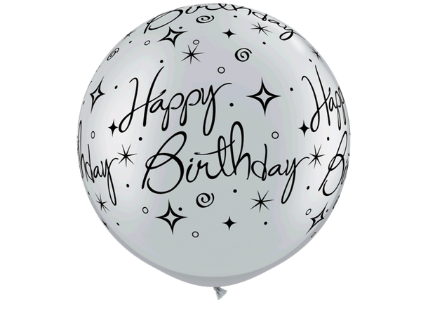 Birthday Sparkles & Swirls 2 gummiballonger - 76cm (30")