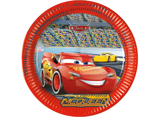 Cars 8 FSC Plastfrie Tallerkener i papir 23cm