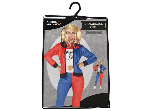 Dangerous Girl - Rød og blå 1 Damekostyme - str 42-44 (L) 
