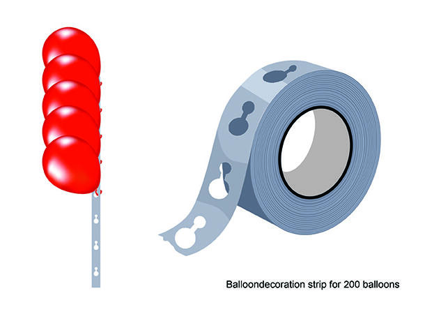 Dekorasjonsremse til å feste ballonger 1 rull til inntil 200 ballonger