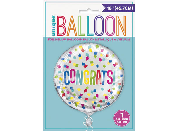 Fargerik - Congrats 1 Folieballong - 46cm(18")