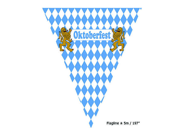 Flaggbanner - Oktoberfest 1 Banner - 10 Flagg - 5m