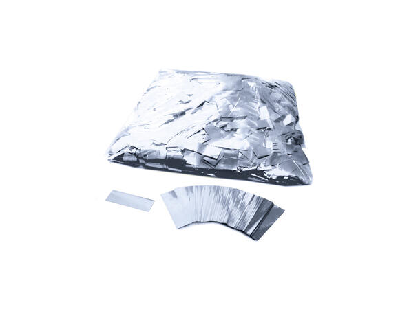 Flammesikker foliekonfetti -Sølv Saktefallende konfetti - 1kg - 2x5cm