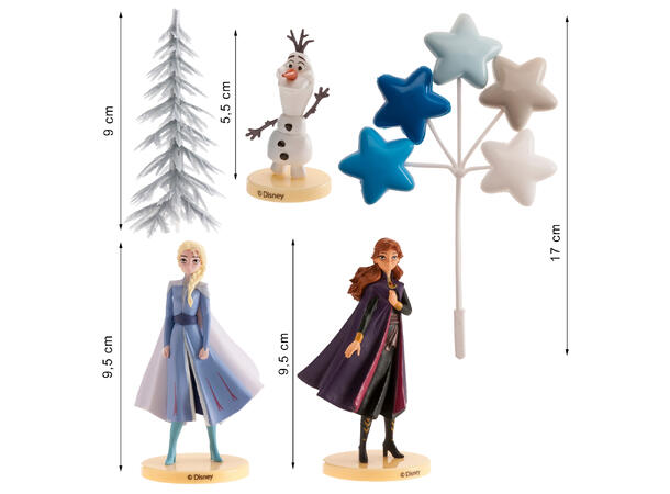 Frozen II - Kakedekorasjon 6 kakefigurer i plast 