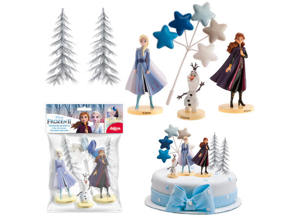 Frozen II - Kakedekorasjon 6 kakefigurer i plast 