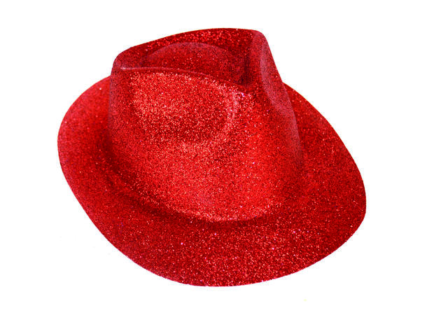 Hatt - Glitter - Rød 1 Hatt
