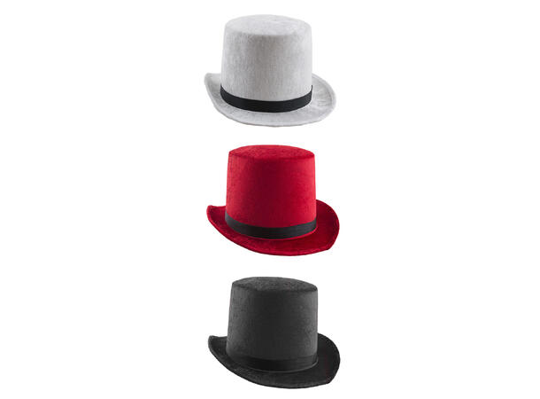 Hatt - Sylinder - 3 Farger 1 Hatt - 60cm