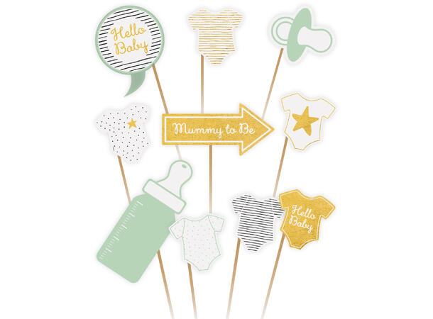 Hello Baby 10 Photoprops i papir/plast