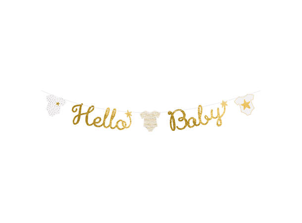Hello Baby 1 Bokstavbanner i papir - 160cm