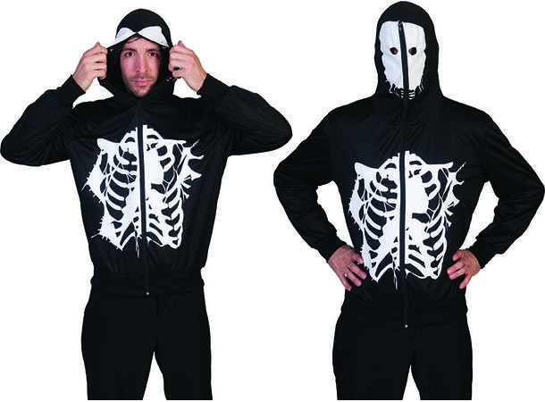 Hettegenser - Skjelett - Hvit 1 Hoodie Herre