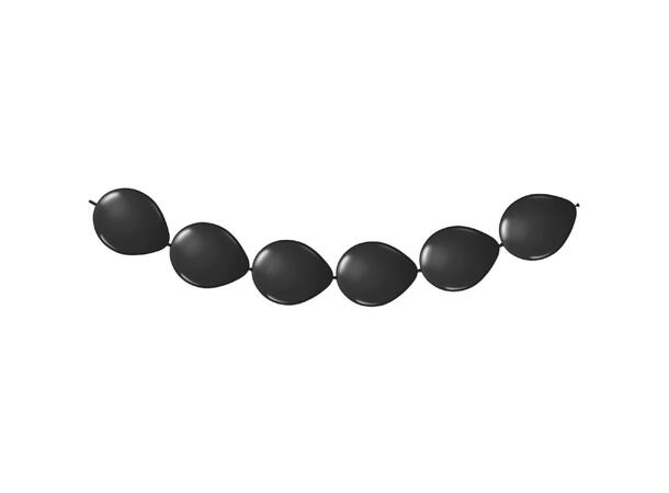 Kjedeballonger - Sorte 8 Kjedeballonger gummi  - 25cm (10")