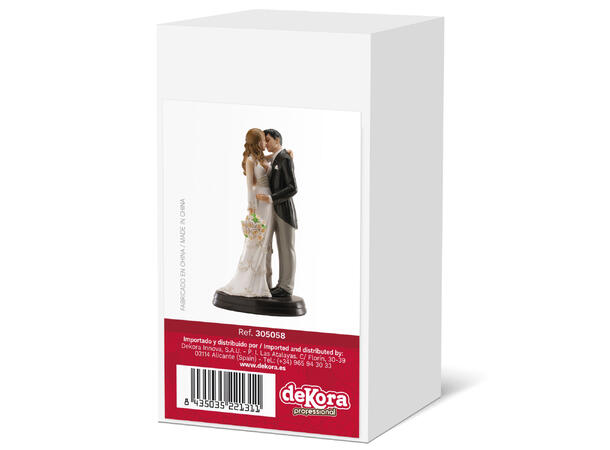 Kyssende brudepar II - kaketopp 1 Kakefigur i plast - 18cm 