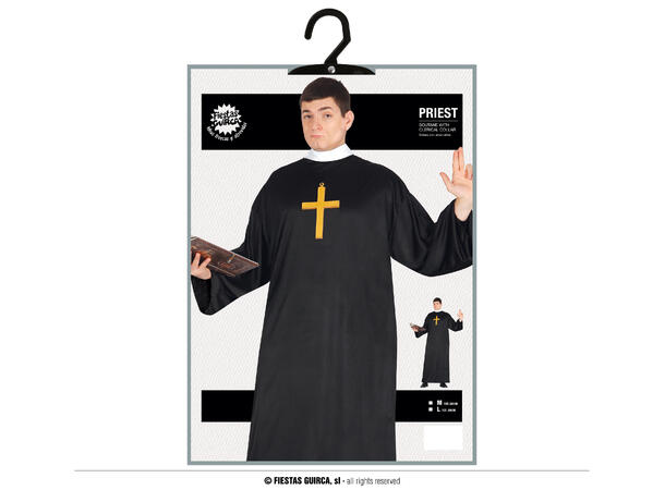 Prestekjole - m/krage - Sort 1 Herrekostyme - Str 52-54 (L) 