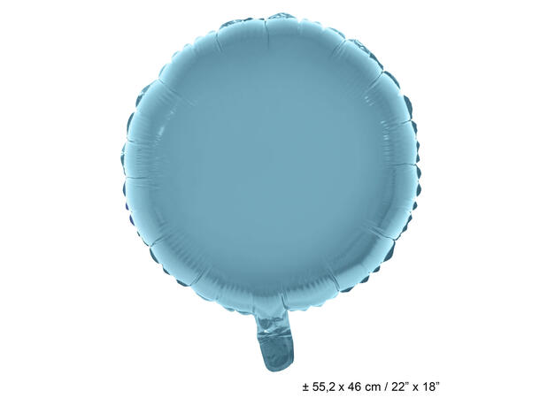 Rund folieballong - Lys Blå 1 Folieballong - 53cm (21")
