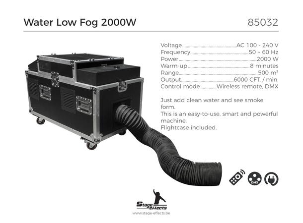 Røymaskin  - Vannbasert - Lav røyk Leveres i flightcase
