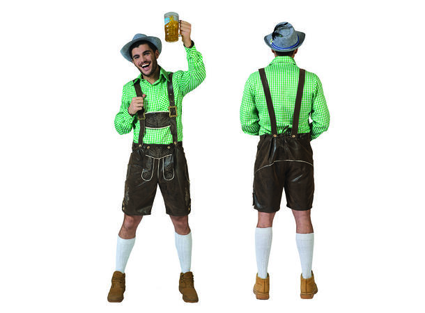 Skjorte, Tyrol - Oktoberfest - Grønn/Hvi 1 Skjorte - Herre