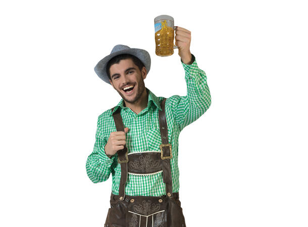 Skjorte, Tyrol - Oktoberfest - Grønn/Hvi 1 Skjorte - Herre