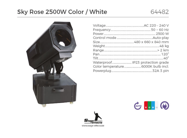 Sky rose RGB/W outdoor Mål: 48x66x84cm - 48kg - 2500W